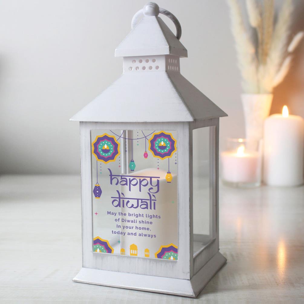 Personalised Diwali White Lantern Extra Image 1